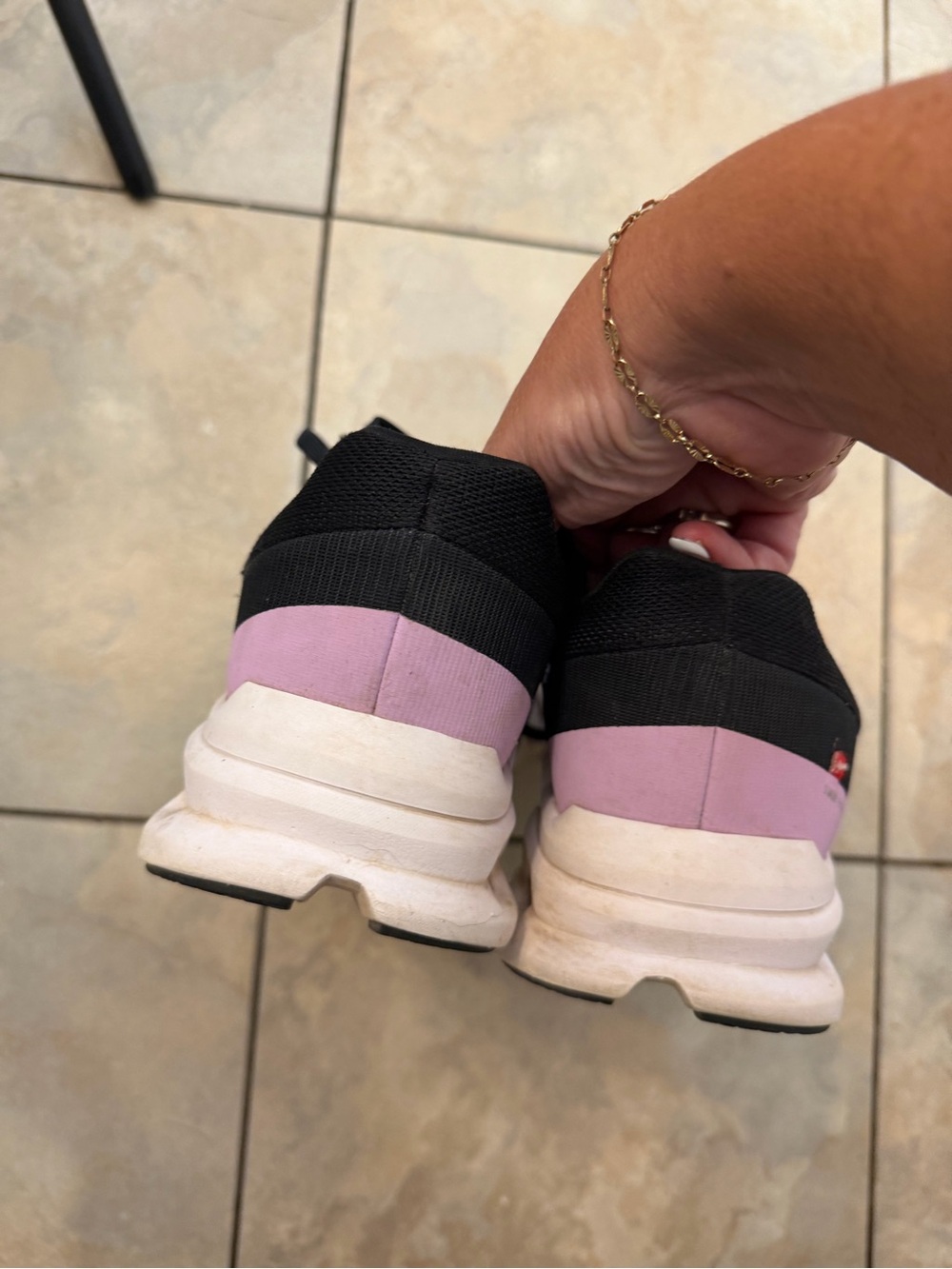 On Running Women's Sneakers in White, Black & Lavender - Picture 2 of 7